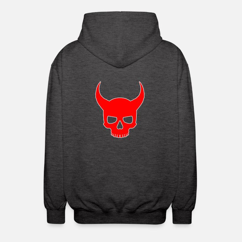 Devil Skull - Unisex Hooded Jacket - charcoal grey