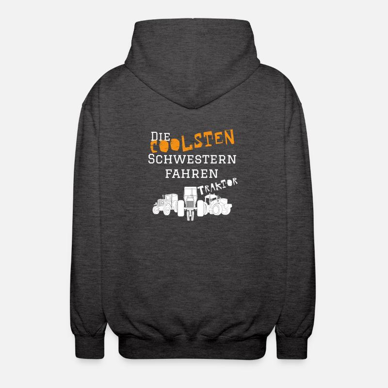 Die coolsten Schwester Traktor - Unisex Kapuzenjacke - Anthrazit