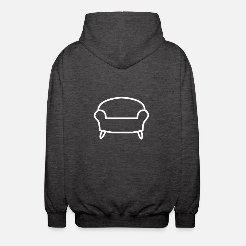 Couch sofa gift idea - Unisex Hooded Jacket - charcoal grey