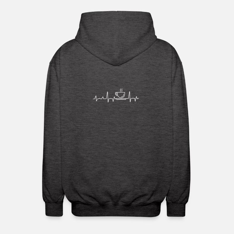 Kaffee Heartbeat · Kaffee · Kaffeetasse · Geschenk - Unisex Kapuzenjacke - Anthrazit