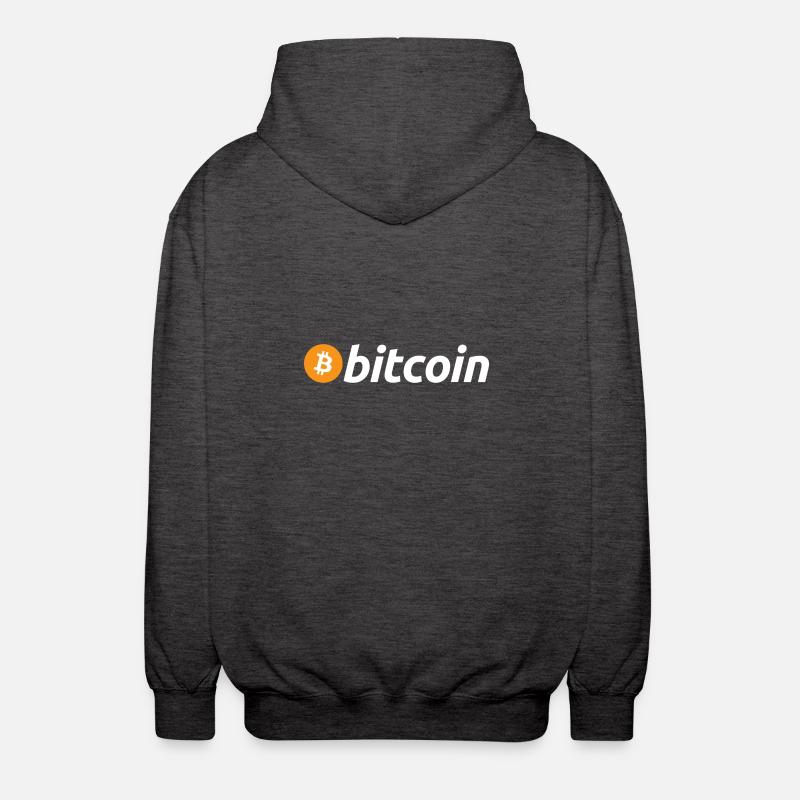 Bitcoin Decentralized Currency Gift Blockchain - Unisex Hooded Jacket - charcoal grey