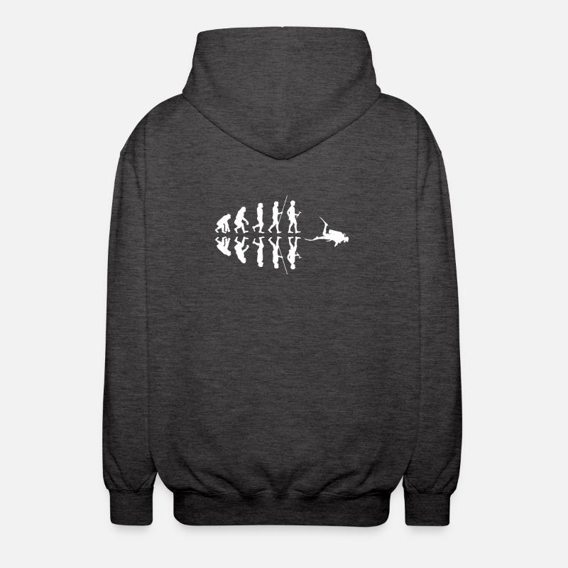 Diving - Diver - Scuba Diving - Evolution - Unisex Hooded Jacket - charcoal grey
