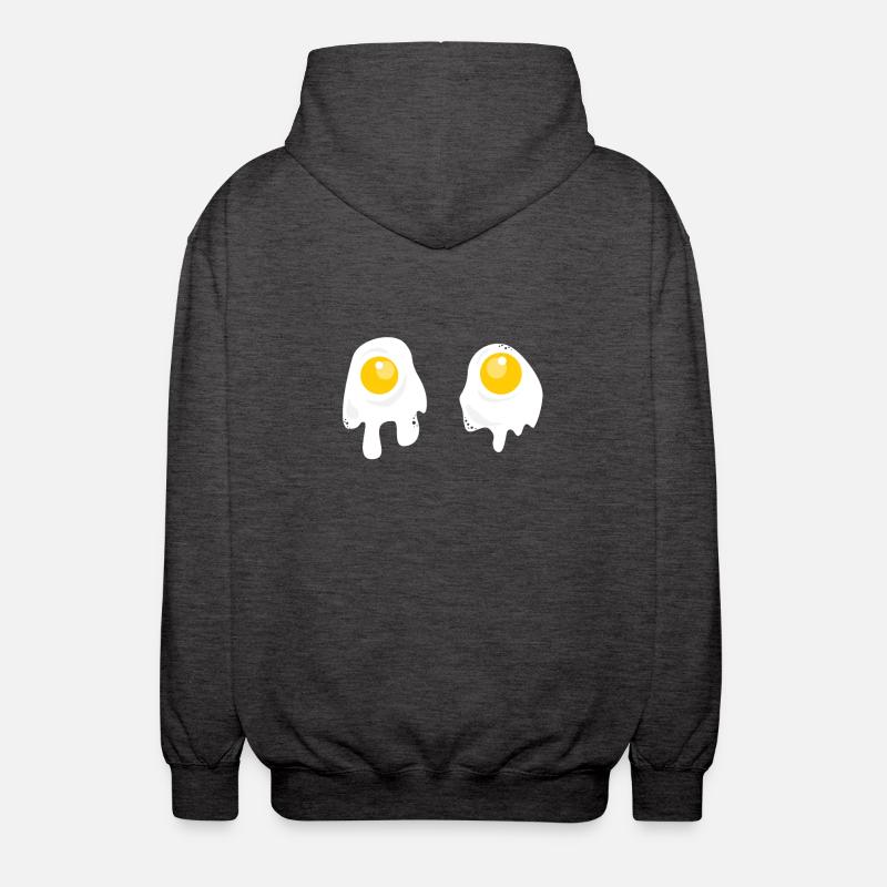 Fried Eggs - Breakfast - Unisex Hooded Jacket - charcoal grey