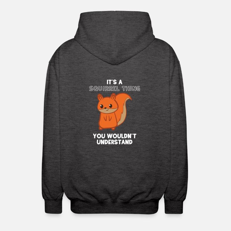 Squirrel - squirrel fan - squirrel - Unisex Hooded Jacket - charcoal grey