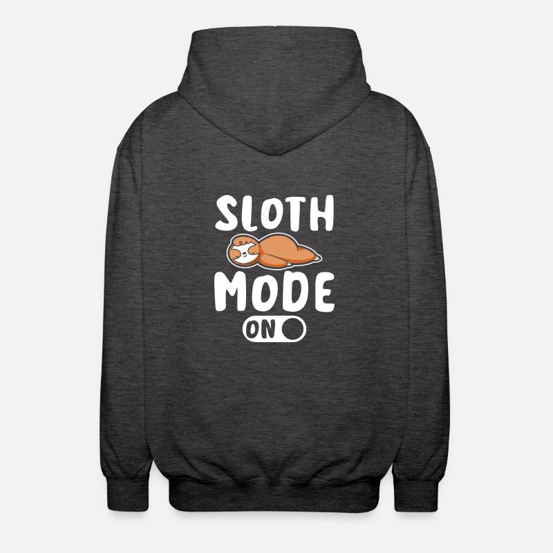 Sloth mode on - Unisex Hooded Jacket - charcoal grey