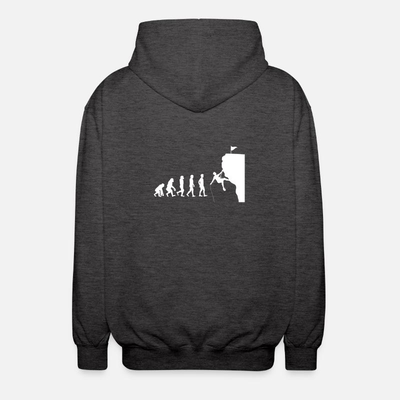 Evolution climbing - Unisex Hooded Jacket - charcoal grey