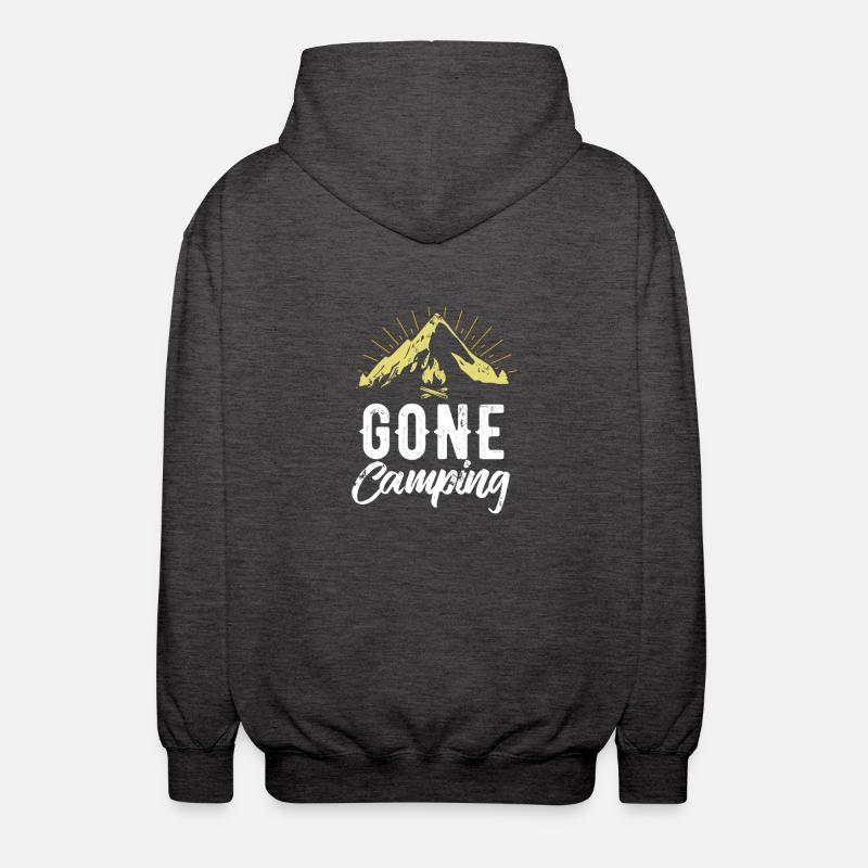 Am camping - camping - gift - Unisex Hooded Jacket - charcoal grey