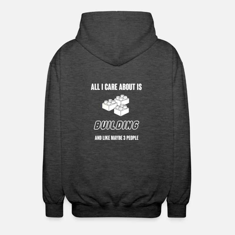 Baustein - Bausteine - Bauen - Geschenk - Unisex Kapuzenjacke - Anthrazit