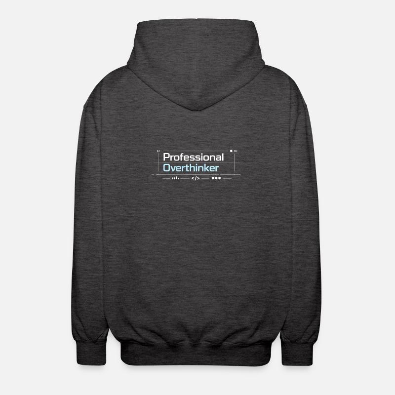 Professional OVERTHINKER tech - Unisex Hooded Jacket - charcoal grey