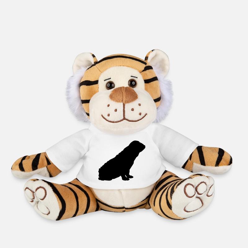 Bouledogue français Silhouette 1 - Peluche Tigre - blanc