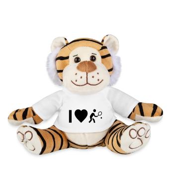 Cool "I Love Tennis" design for him and her - Plush Tiger - white - Front