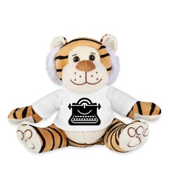 Old Typewriter Vintage - Plush Tiger - white - Front