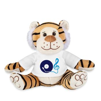 Clé de musique note mixeur de fête vinyle - Peluche Tigre - blanc - Devant