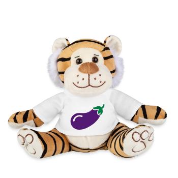 Aubergine - Peluche Tigre - blanc - Devant