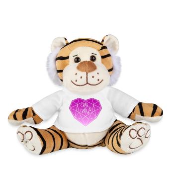 Mr. & Mrs. Wedding Engagement Marriage Proposal Love - Plush Tiger - white - Front