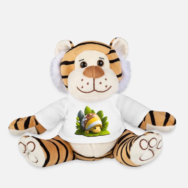 Petit escargot - Peluche Tigre - blanc