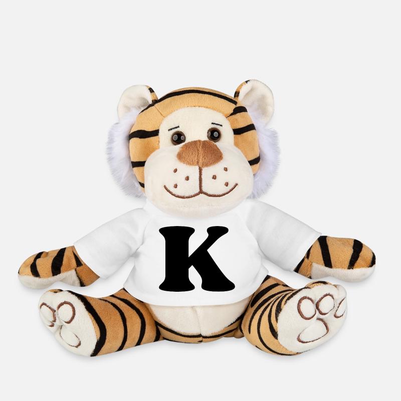 Letter k - Plush Tiger - white