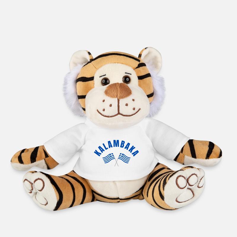 Drapeaux grecs de Kalambaka - Peluche Tigre - blanc