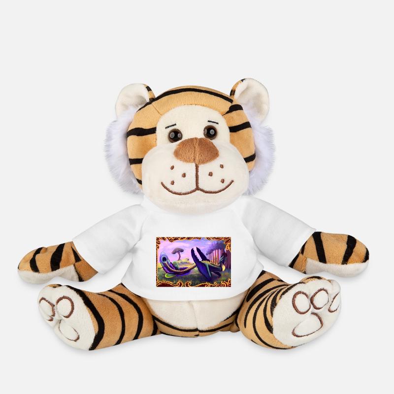 Dinosaur - Plush Tiger - white