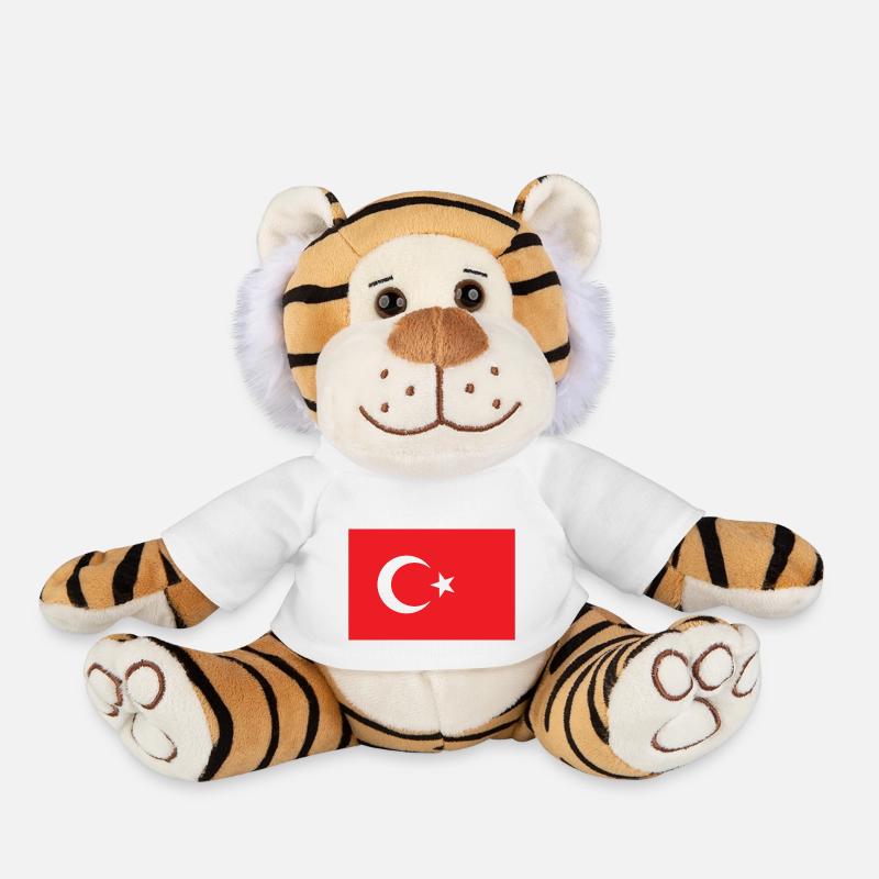 Drapeau turc - Peluche Tigre - blanc