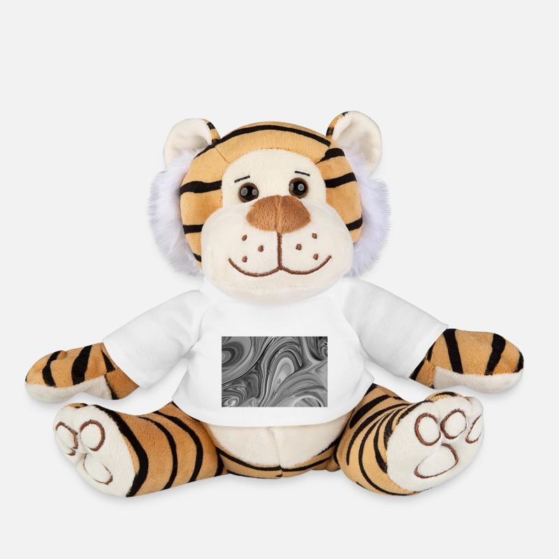 Gros plan du vortex de couleur noir et blanc - Peluche Tigre - blanc