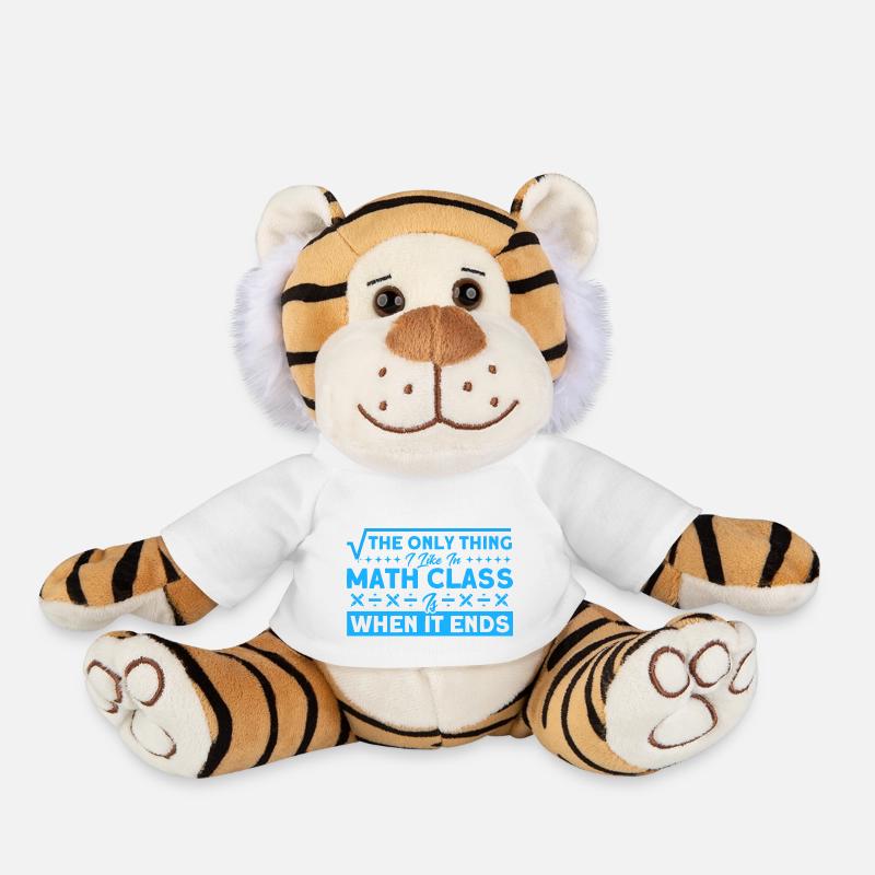 Math Mathematics Science Math Gift - Plush Tiger - white