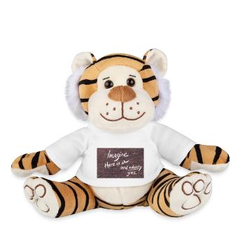 Imagine there is war and nobody goes. - Plush Tiger - white - Front