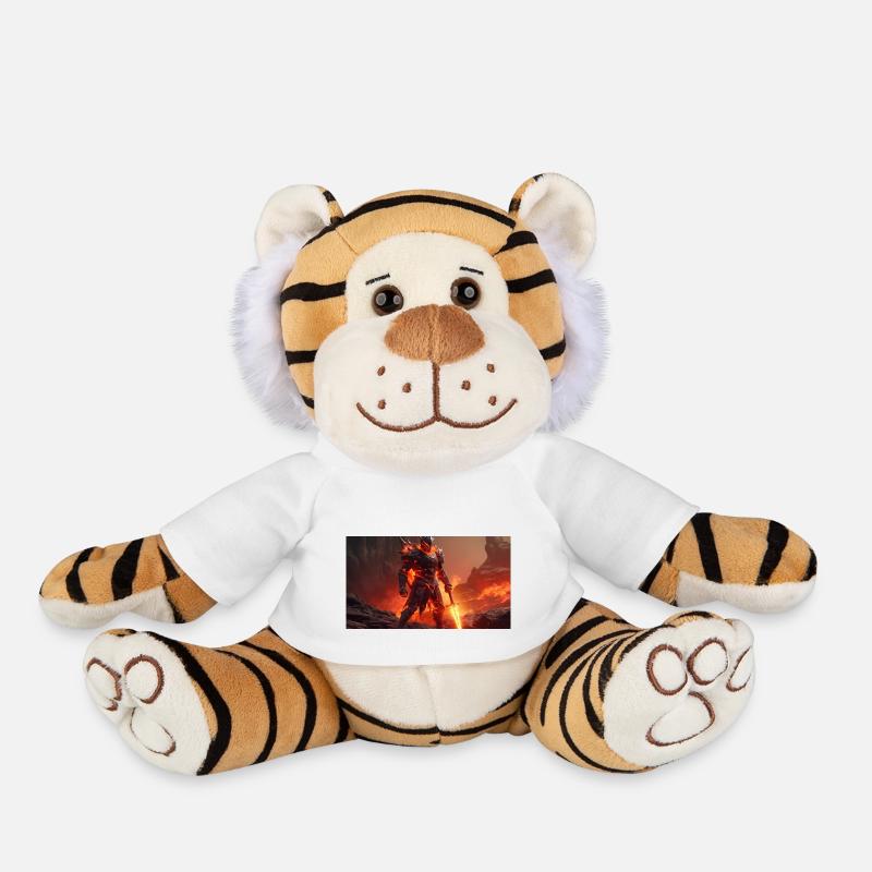 Fantasy Lava Knight - Plush Tiger - white