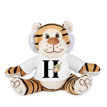 letter H flowers - Plush Tiger - white - Front