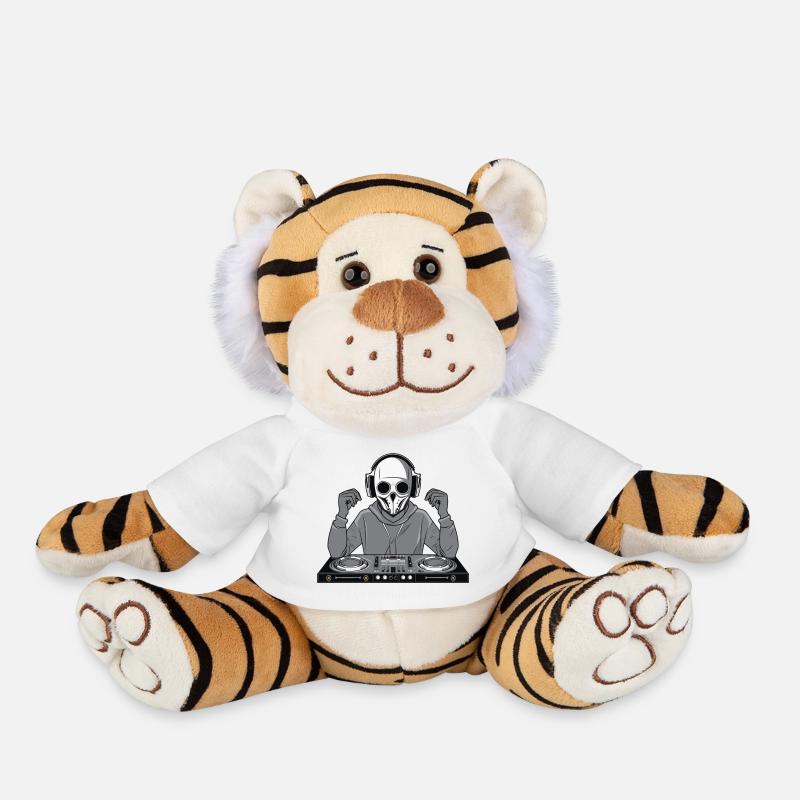 DJ Skull Face - Plush Tiger - white