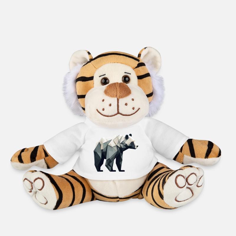 Minimalist Bear - Plush Tiger - white