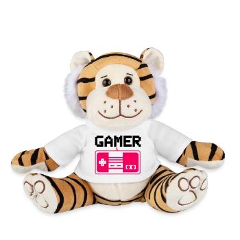 gamer - Plush Tiger - white - Front