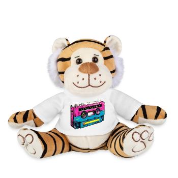 Cassette de musique oldschool - Peluche Tigre - blanc - Devant