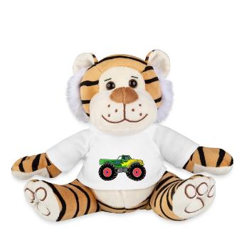 Monster truck pour garçons Leo Leonard Leopold Leon - Peluche Tigre - blanc - Devant