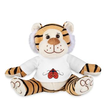 Love and peace - Plush Tiger - white - Front