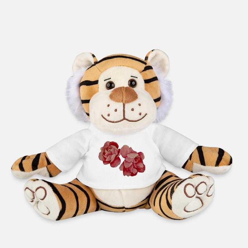 Peonies - Plush Tiger - white