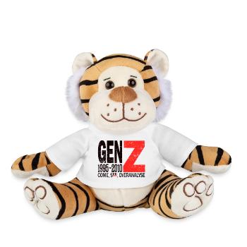 Gen Z Trendsetter Influencer Shirt - Plush Tiger - white - Front