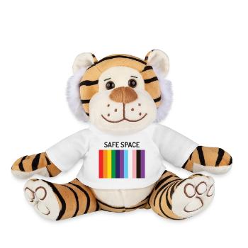 LBGTQIA+ Safe Space Pride Month Sticker - Plush Tiger - white - Front