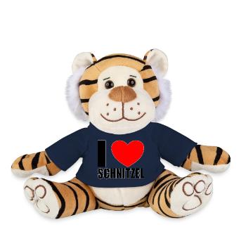 I love Schnitzel - Plush Tiger - french navy - Front