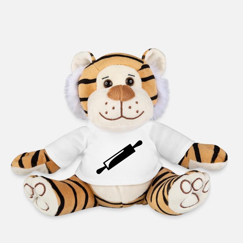 Rolling pin - Plush Tiger - white