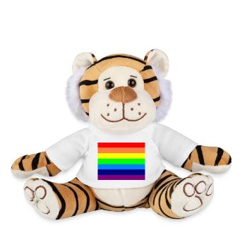 Regenbogen Corona LGBT Mundschutz - Plüschtiger - Weiß - Vorne