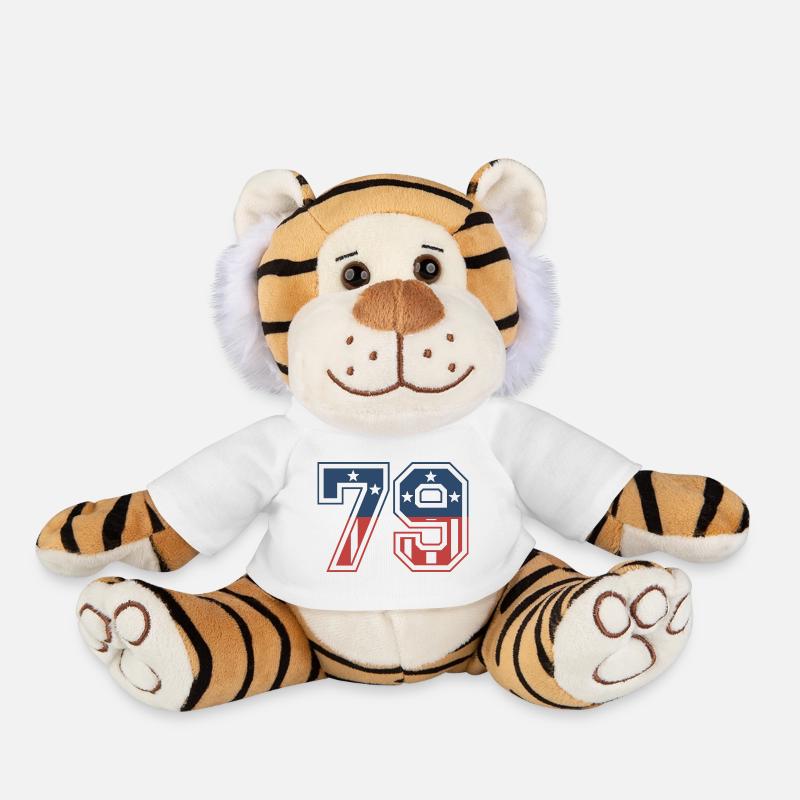 Number 79 USA - Plush Tiger - white