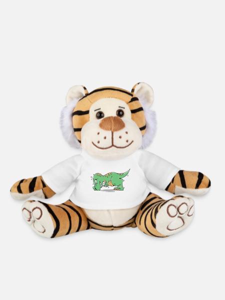 T-Rex Hates Push-ups Push-ups Funny Humor - Plush Tiger - white