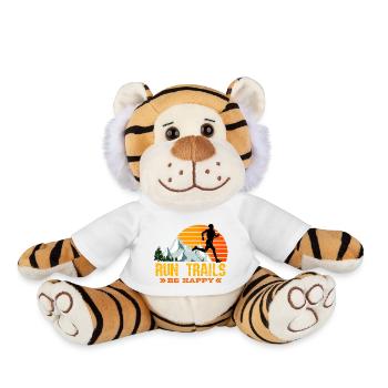 Trail Runner Running Jogging Jogger I Gift - Plush Tiger - white - Front