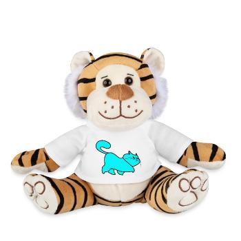 chat bleu - Peluche Tigre - blanc - Devant