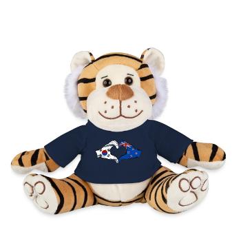 South Korea New Zealand hands heart shape used - Plush Tiger - french navy - Front