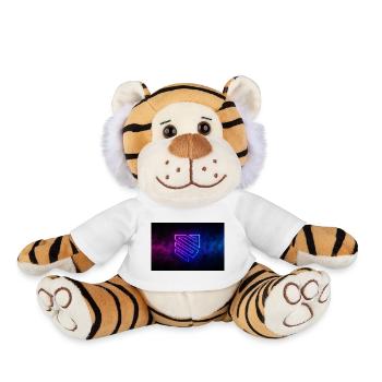 Logo du bouclier géométrique néon - Peluche Tigre - blanc - Devant