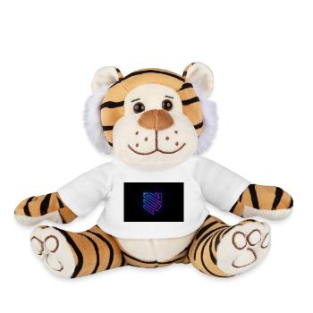 Dégradé du logo géométrique néon - Peluche Tigre - blanc - Devant