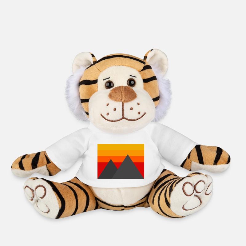 Minimalistic Mountains - Plush Tiger - white