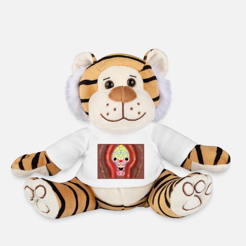 Crazy skull - Plush Tiger - white